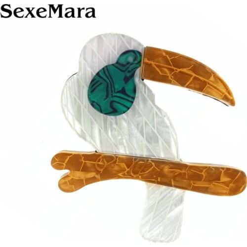 SexeMara Acrylic Woodpecker Brooch For Girls Women Lovely Resin Brooch Dress Accessory Friendship Gifts
