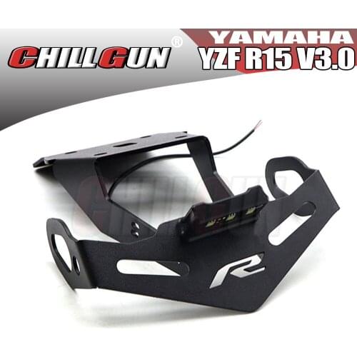 Motorcycle Fender Eliminator LED Registration Rear License Plate Holder Rack For YAMAHA YZF R15 V3.0 2018 2019 2020 YZF-R15 V3