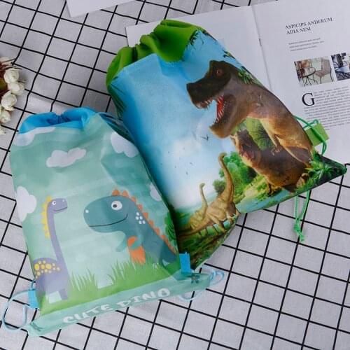 Cartoon Dinosaur Drawstring Bag Travel Storage Bag Non-woven Fabric Bag School Backpacks Children Kids Birthday Gifts