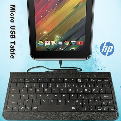 Ultra-Thin Multimedia Wire Keyboard Suitable for HP Pro 8 Tablet/Slate 7/Stream 7 Tablet Micro USB Keyboard + Bracket