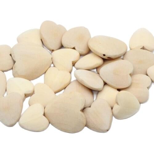 Peach heart Natural Wooden Beads Eco-Friendly Wood Loose Beads For Jewelry Making 20/22/30mm DIY Bracelets Necklace accessories