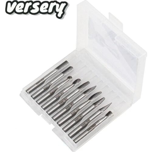 10Pcs/Set YG8 Tungsten Carbide Alloy Rotary File SIngle cutter Carving Grinding Head Hard Metal Milling Cutter for copper iron