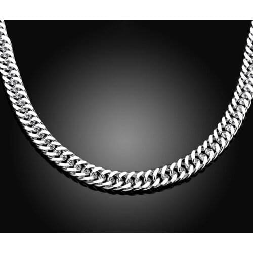 Hot selling new 2014 jewelry, S925 Silver color jewelry necklaces and pendants 10 mm wide jewelry men necklace high quality