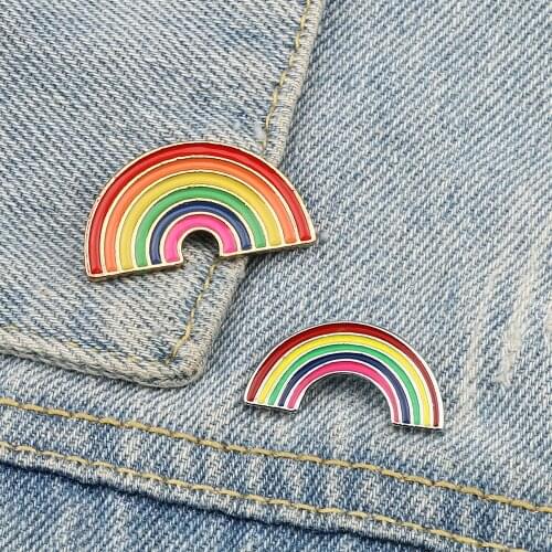 2 Styles Rainbow Brooch Cartoon Women Colorful Enamel Pin Brooches Jackets Collar Lapel Metal Badges Pins for Kids Jewelry Gift