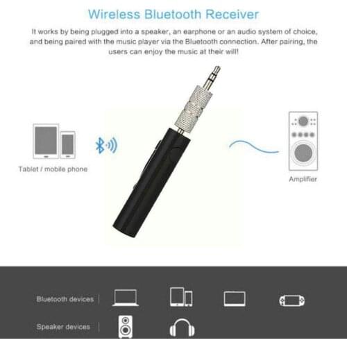 1PC Wireless Bluetooth AUX 3.5mm Jack Audio Stereo MP3 Wireless Music Aux Audio Receiver Home Adapter Speaker Car T2K6