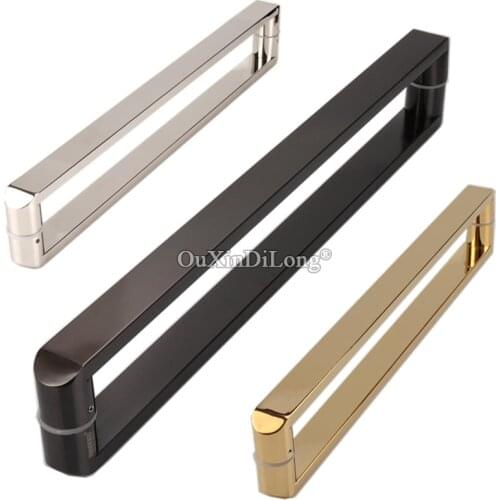 1PCS Polished Chrome/Gold/Brushed Black Super Long Pull 304 Stainless Steel Square Tube Handle Glass Door Handle GF472