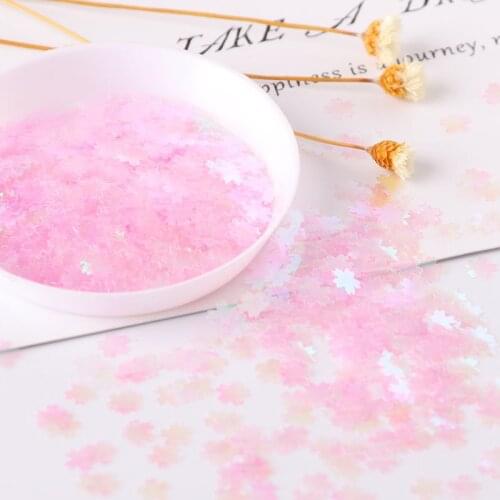 10g 5MM Ultra-thin Cherry Blossom Glitter Sequins Handmade DIY Crystal Clay Filler Wedding Decoration Laser Manicure Accessories