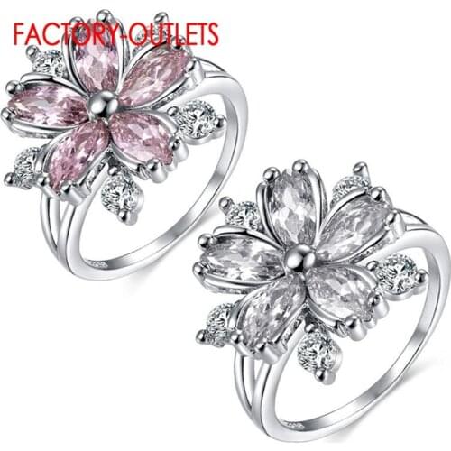 Vintage Exquisite Bright Crystal Ring Pure 925 Sterling Silver Fashion Design Charm Finger Ring For Girls Women Jewelry Anillo