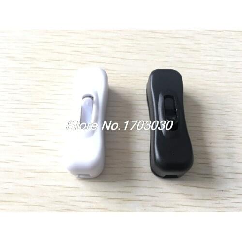 2 Pcs Bedroom Black White In Line Cord Light On Off Switch AC 250V/125V 2A