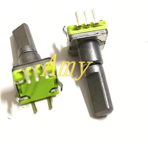 50pcs/lot EC11 type rotary encoder switch 30 posioning number 15 pulse shaft length 22mm audio DV digital