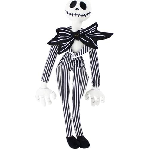 50cm The Nightmare Before Christmas Jack Skellington Sally Black Skeleton Skull Plush Toy stuffed doll Halloween Gift