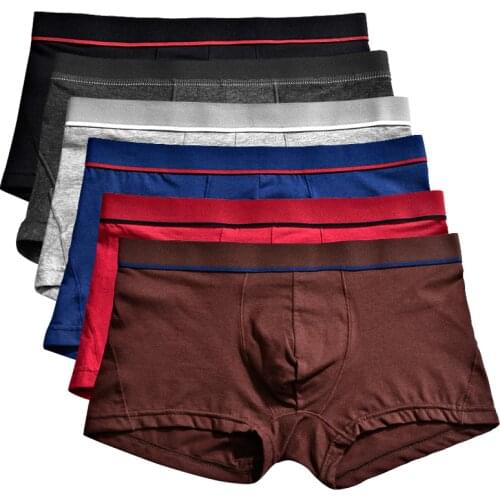 6pc/lot Men Boxers Shorts Mens Underwear Big Cotton 2019 Fashion Boxeador de los hombres Cueca Y857