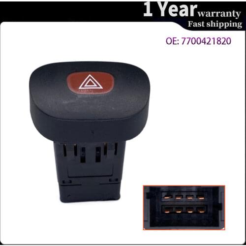 7700421820 Car accessories Power Warning light switch Button For Renault Clio II Megane I Classic