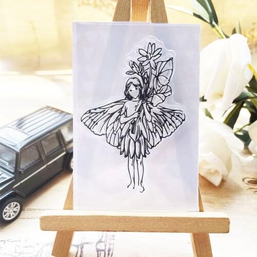 9*6CM Lonely Fairy Transparent Clear Stamps / Silicone Seals Roller Stamp For DIY Scrapbooking Photo Album/Card Making