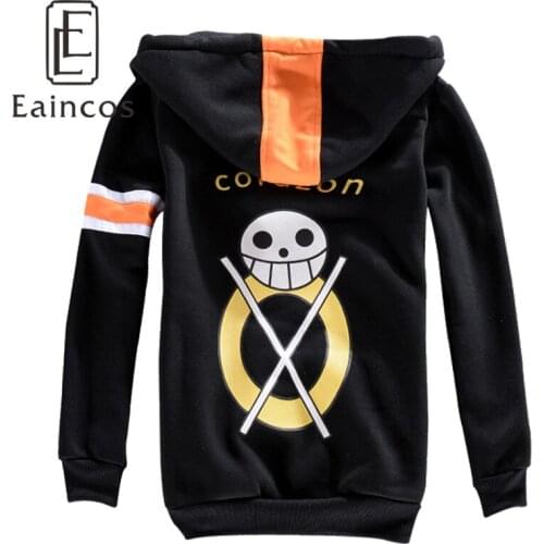 Anime One Piece 3rd Generation Trafalgar Law Cosplay Costume Jacket Thick Warm Hooded Coat Casual Hoodie