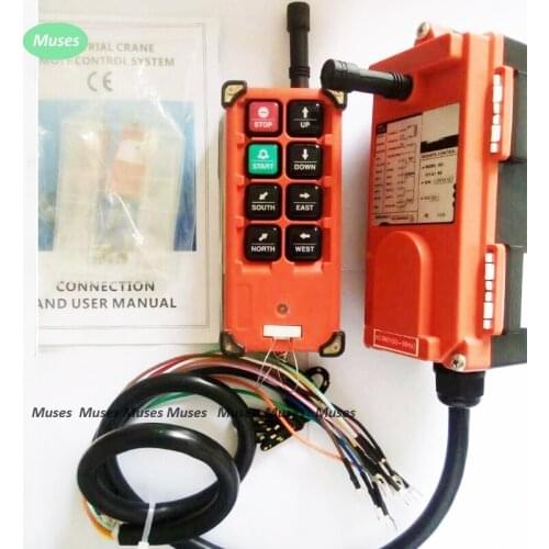1 transmitter+1 receiver 8 buttons Hoist crane remote control wireless radio remote control AC380V/AC240V/AC36V/DC12V/DC24V