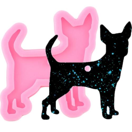 Shiny Dog Silicone Molds Animals DIY Key Ring Epoxy Resin Mold Pendant Jewelry Making Craft Custom Keychain