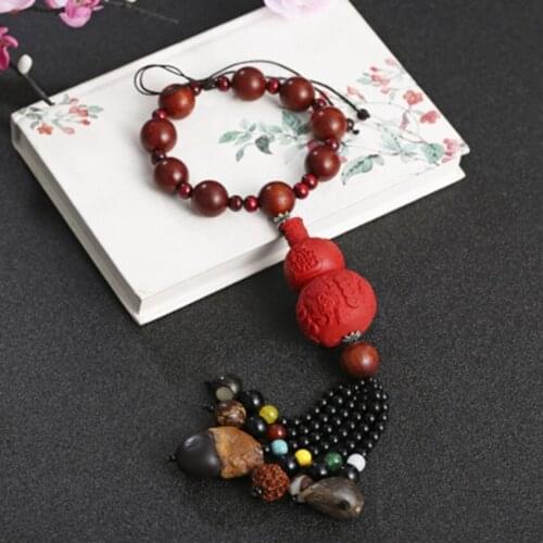 Pingan cinnabar big gourd car pendant car decoration pendant exquisite cinnabar car interior pendant