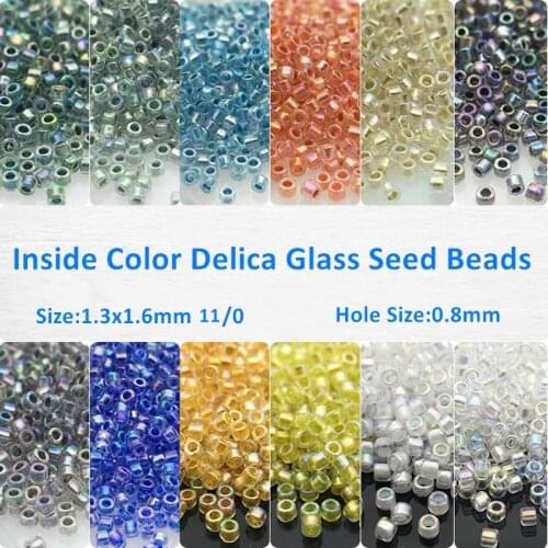 1800Pcs 11/0 Miyuki Delica Beads 1.3x1.6mm Japan Uniform AB Dyed Color Spacer Glass Seed beads For DIY Jewelry Making Accessory