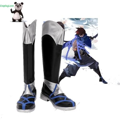 CosplayLove Honor of Kings Lan Black Cosplay Shoes Long Boots Leather Hand Custom Made For Christmas Halloween