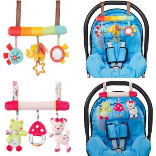 Infant Animal Crib Car Bed Rattles Toys Baby Seat Accessories Cloth Plush Bed Hanging Rattles Baby Sleep Appease Toy G0234