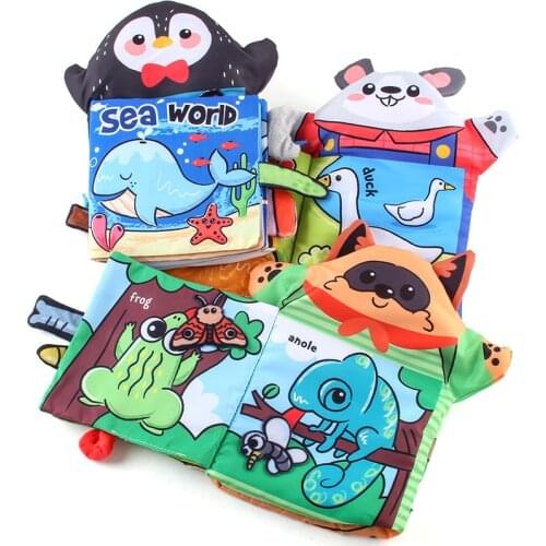 Baby Toys 0 12 Months For 3D Tails Cloth Books For Kids Soft Plush Animals Hand Puppet For Infant Gifts Readings Education