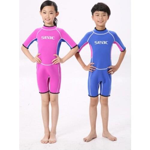 2.5MM Kids One Piece Neoprene Lycra Water Sport Wetsuit Back Zipper Scuba UV Protection Snorkeling Surfing Warm Swim Diving Suit