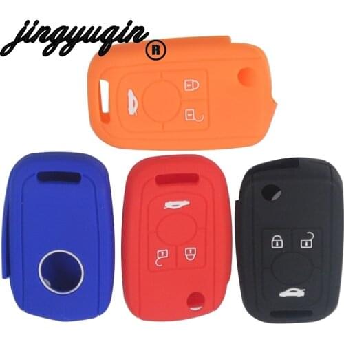 Jingyuqin For Chevrolet 3 Buttons Silicone Folding Flip Car Key Shell Case Car-styling No Logo
