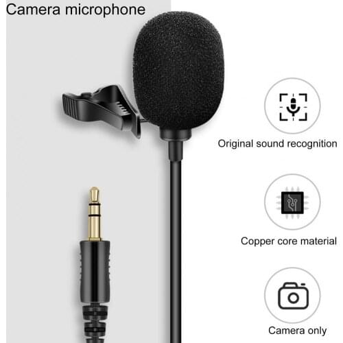 1.5m 30dB Mini Sound Card Portable Noise Reduction Condenser Collar Clip Lapel Lavalier Microphone For Video Meeting Recording
