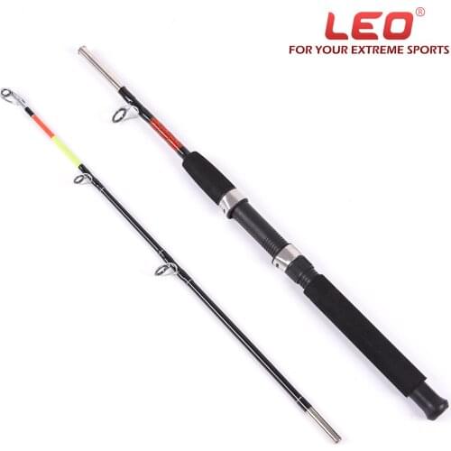 LEO Solid deep sea fish Rod 2 section Ceramic guide ring Metal interface EVE handle lure fishing rod FRP 1m 2.4m Free Shipping