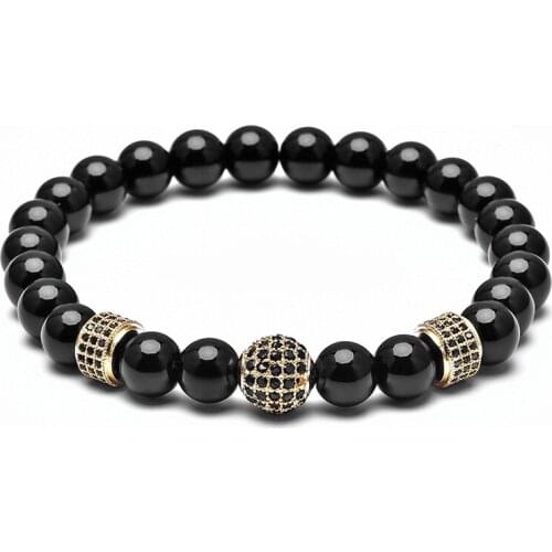 Hot Trendy Lava Stone Copper Round Charm For Men Or Women Bracelet Jewelry Crystal Beaded Bracelet Pulseira hombres