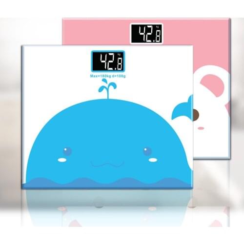 50g-180Kg Cute Bathroom Body Scales Toughened Glass LCD Display Floor Smart Electric Digital Weight Health Balance Scale