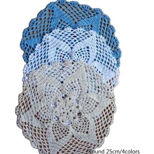 NEW Round cotton placemat cup coaster mug kitchen Christmas dining table place mat cloth lace Crochet tea coffee doily dish pad