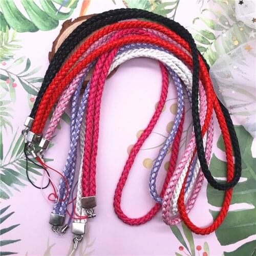 NEW pu braided rope Phone Lanyard Long neck Strap Chain hang For Phone Straps ID Card USB Camera MP3 4 weave Keys Neck Strap