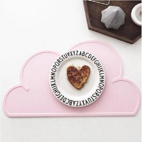 Cloud/Square Shape Placemat Kids Plate Mat Food Grade Waterproof Heat Insulation Kitchen Gadget Easy Cleaning Silicone Table Pad