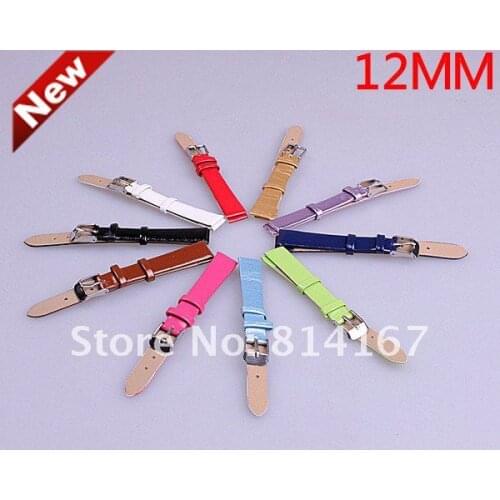 Wholesale Lots 40pcs 12mm leather Imitation Watch Bands 10 colors available -3137