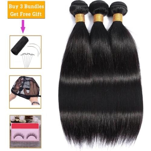 Lanqi Peruvian straight hair bundle deals cheap human hair 1/3 bundles non-remy hair extensions Brazilian hair weave bundles
