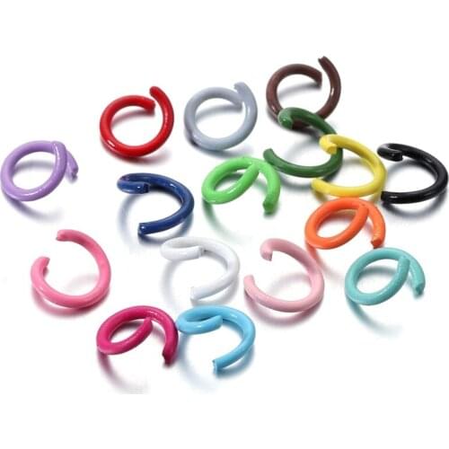 100Pcs/Lot 1.2x8mm Colorful Metal Open Jump Rings Split Jump Ring Connector for DIY Jewelry Making Findings Accessories Supplies