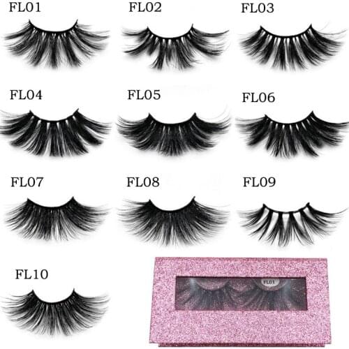 Most Popular FL01-FL10 High Quality 25mm 100% Handmade Natural Soft False Eyelashes With Packaging