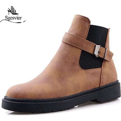 Sgesvier Women Ankle Boots Thick Heel Booties Female Round Toe Fashion Zipper Suede Solid Color Martin Boots Winter Shoes G645