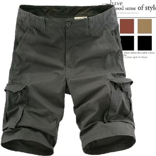 Plus Size 44 Knee Length Pantalones Cortos Hombre 2020 New Mens Casual Shorts Male Loose Man Military Pants