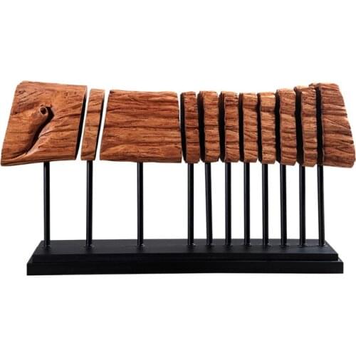 TT New Chinese Style Wood Carving Ornaments Tea Room Entrance Decoration Hotel Club Front Desk Sculpture Crafts Soft Decoration