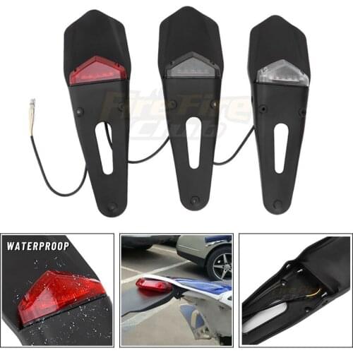 Universal Motorcycle With 12V LED Tail Light Rear Fender Brake Stop Taillight For KTM Kawasaki Yamaha BMW