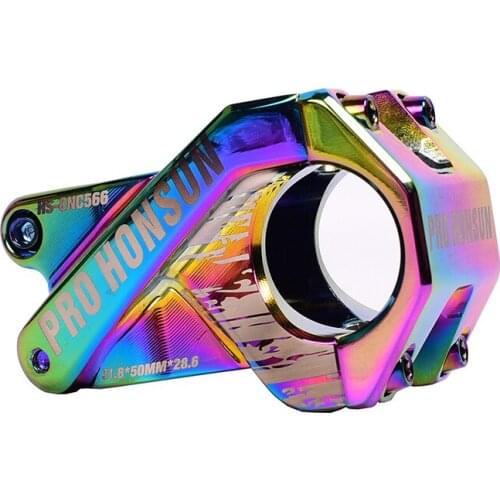 Bicycle Colorful Stem CNC Enduro 31.8*50mm Mountain Bike Short Stem Ultralight Rainbow Stem For XC AM DH FR MTB Bike Bicycle