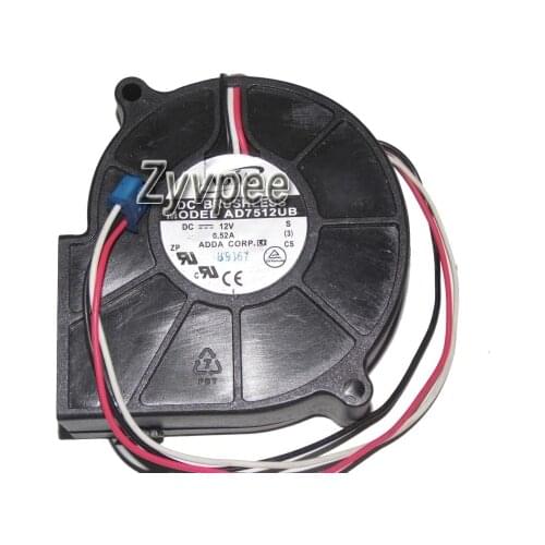 75X75X30MM AD7512UB 12V 0.52A 3Wires 7CM FW1275-A1053C DC Blower Fan