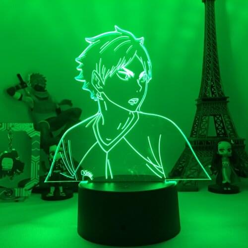 Japanese 3d Table Lamp Haikyuu Kageyama Tobio Figure Anime Light for Kids Bedroom Decor Cool Manga Gadget Child Xmas Gift