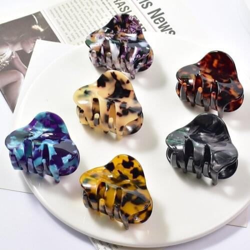 Acetate Leopard Hair Claw for Women Geometric Hair Clips Chic Barrettes Crab Hairpins Stylish Claw Clips Firm Hair Accessories