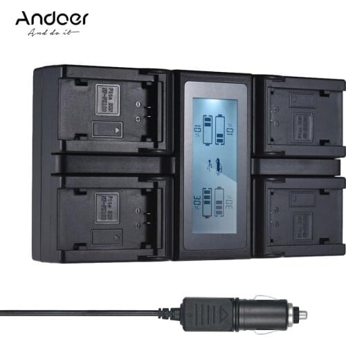 Andoer NP-FZ100 LCD Display 4-Channel Digital Camera Battery Charger for Sony A7III A9 A7RIII A7SIII Camera Battery Charger