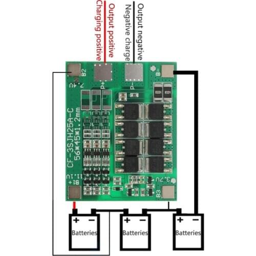 30A 3S Polymer Lithium Battery Charger Protection Board 3 Serial 12V 3pcs 18650 3.7 Li-ion Charg Protect Module 45*56*3.5mm qian