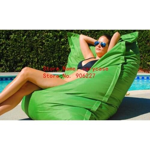 Green Outdoor waterproof large floating bean bag , Giant pool side beanbag chair on the water cover only